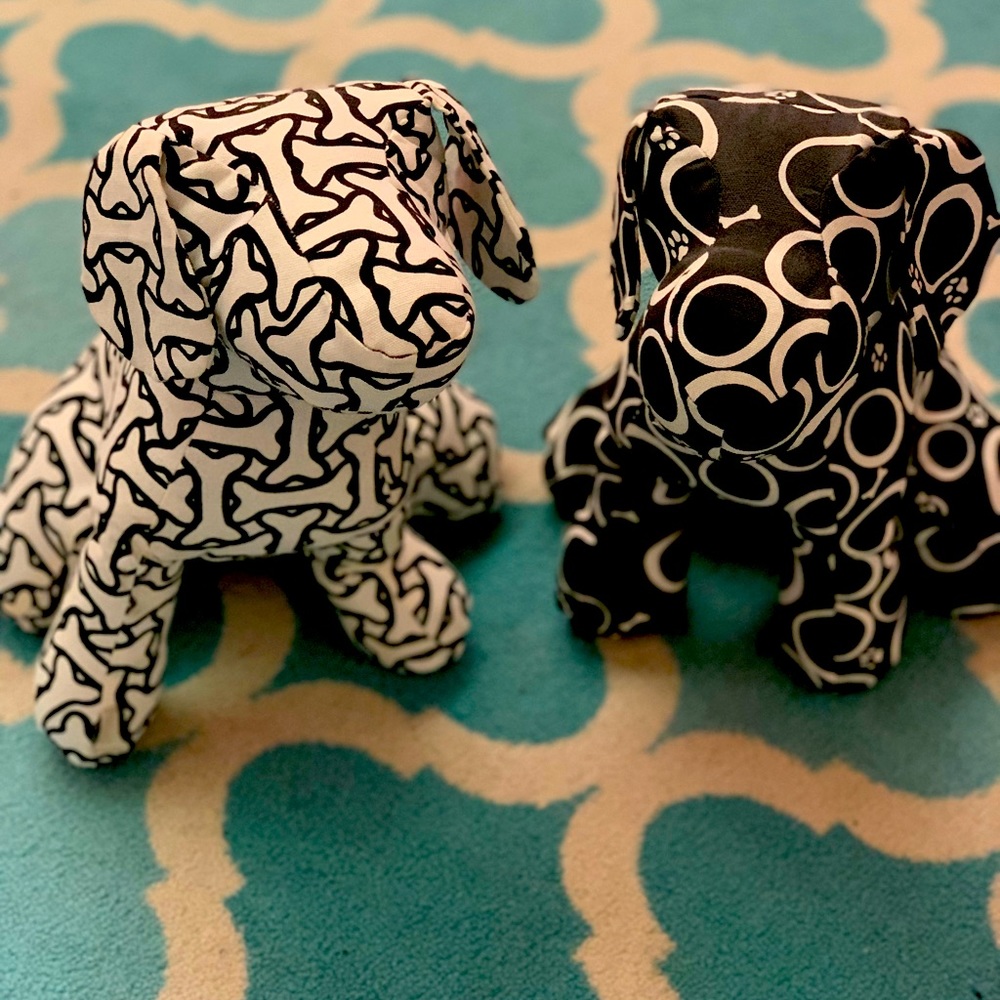 Super soft plush dog set. Perfect for nursery!